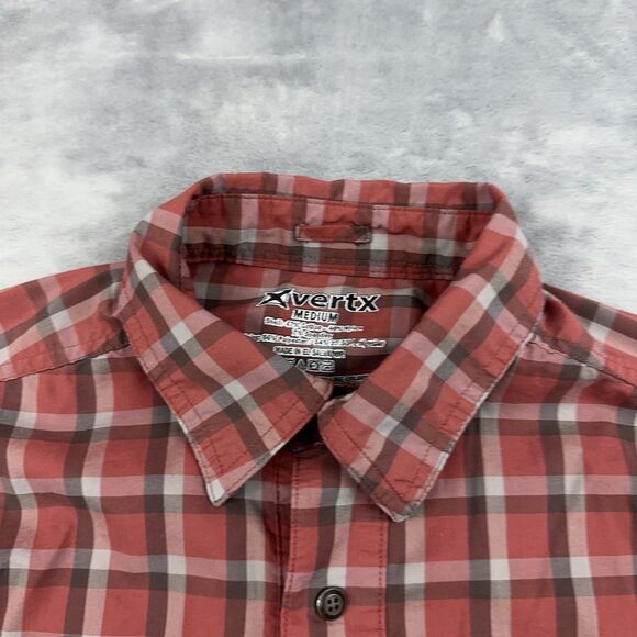 VERTX Shirt Mens Sz M Red Plaid Guardian Tactical Snap Buttons Conceal & Carry - Picture 6 of 10